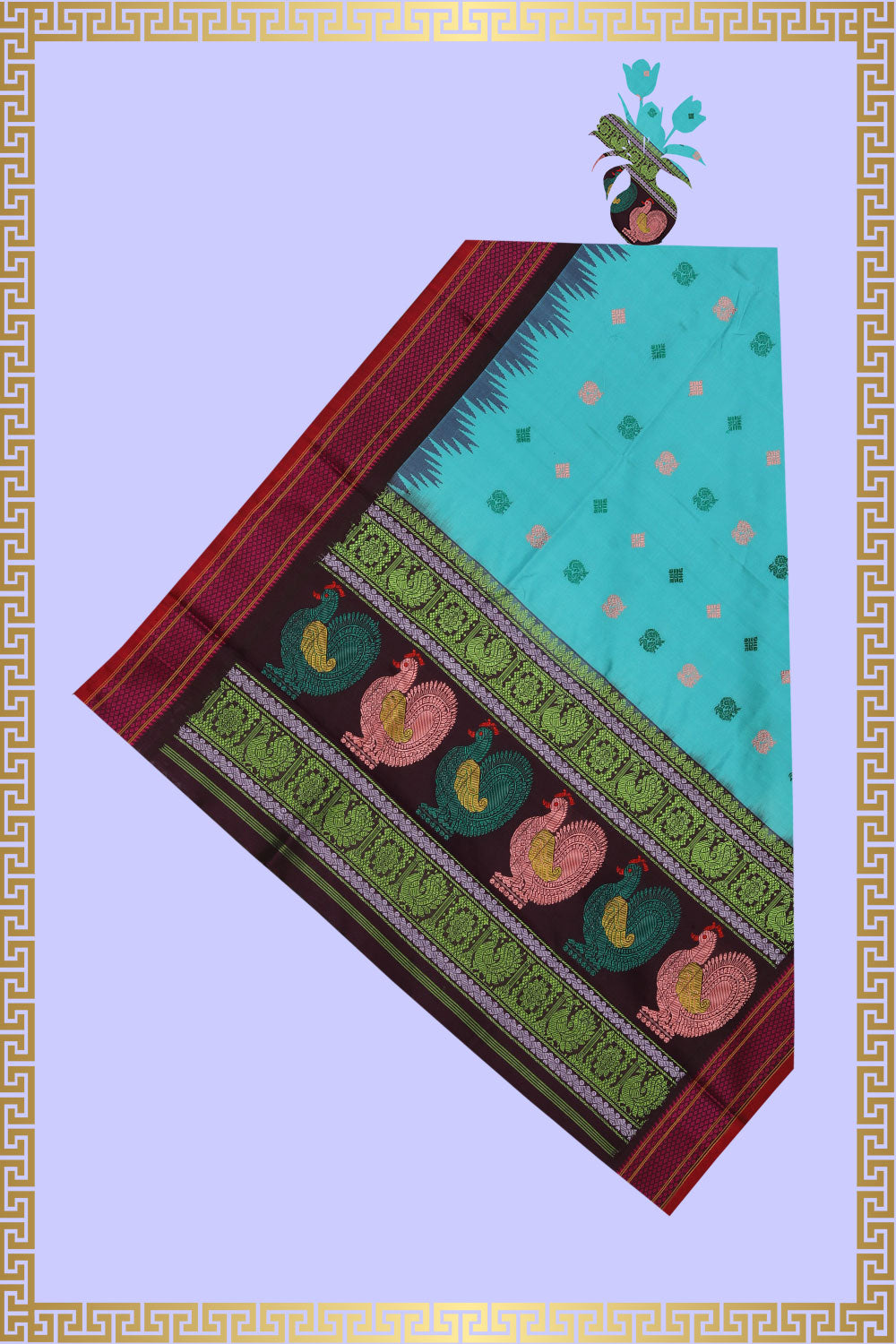 Gadwal Silk Sea Blue Dupatta