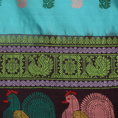 Gadwal Silk Sea Blue Dupatta