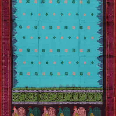 Gadwal Silk Sea Blue Dupatta