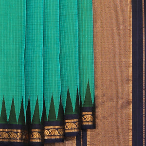 Gadwal Teal Green Saree