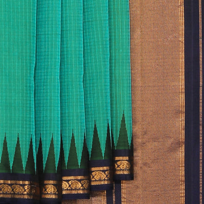 Gadwal Teal Green Saree