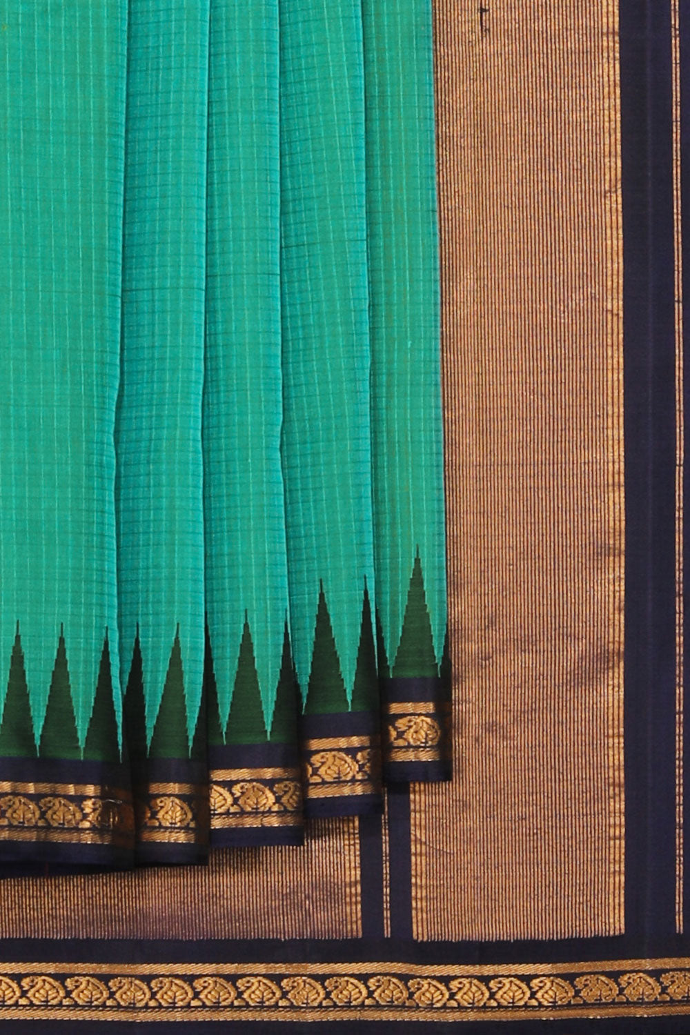 Gadwal Teal Green Saree