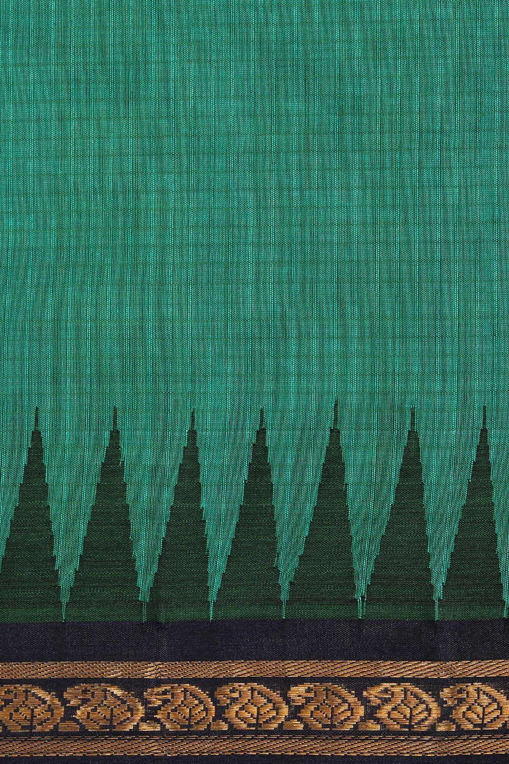 Gadwal Teal Green Saree