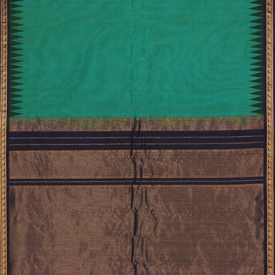 Gadwal Teal Green Saree