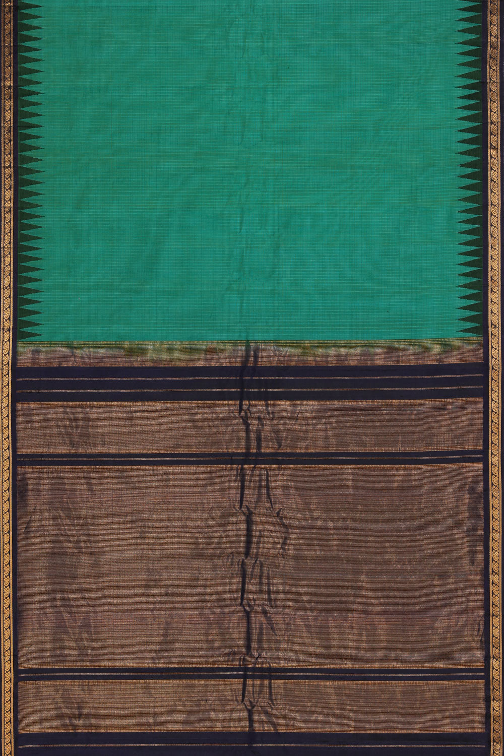 Gadwal Teal Green Saree