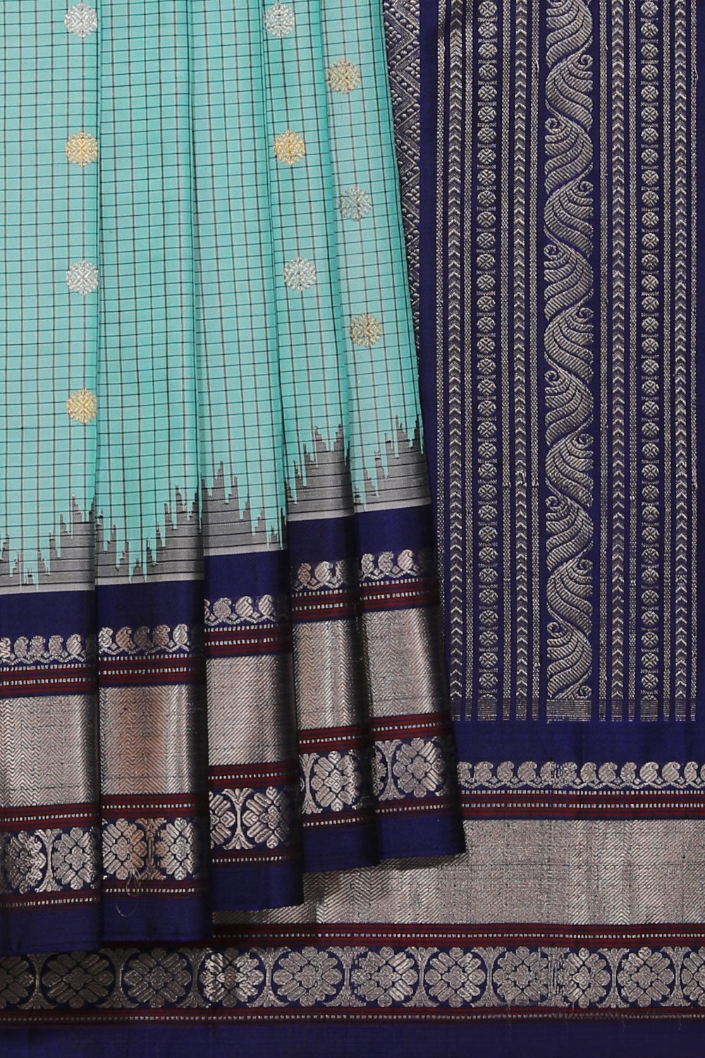Gadwal Silk Sea Blue Saree