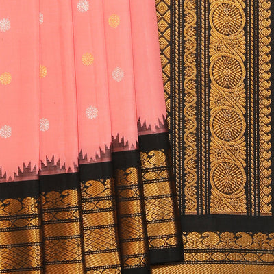 Gadwal Silk Coral-Pink Saree