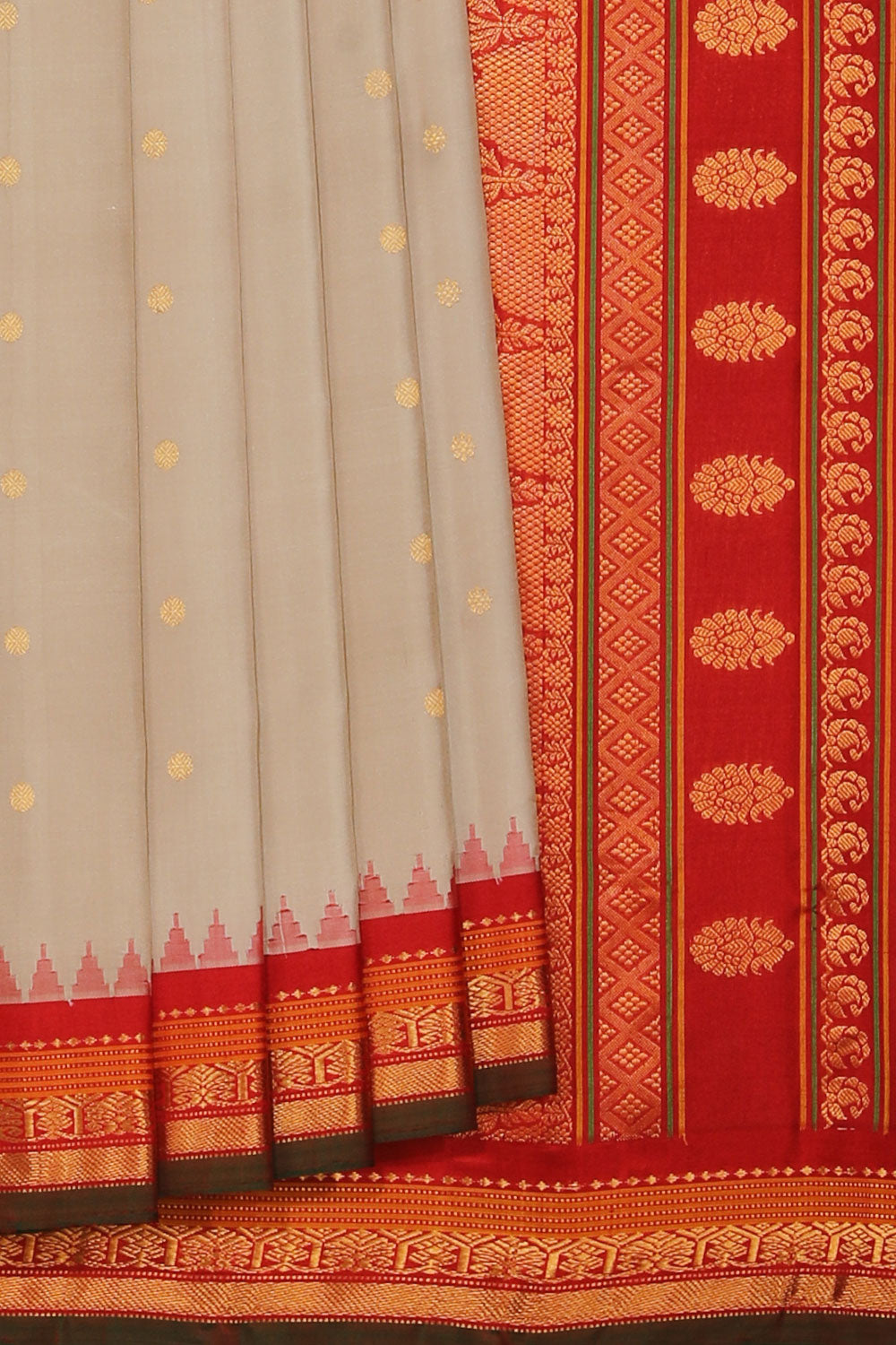 Gadwal Silk Light Grey Saree