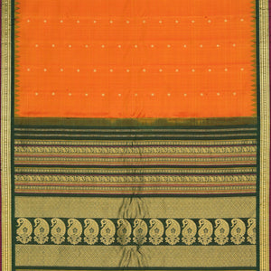 Gadwal Silk Coral Orange Saree