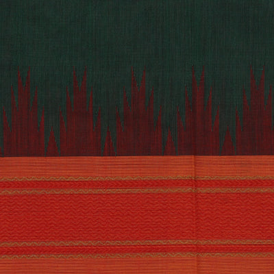 Kanchi Cotton Leaf Green Saree