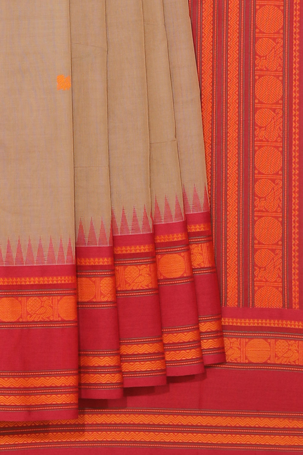 Kanchi Cotton Beige Saree