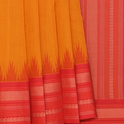 Kanchi Cotton Mustard Saree