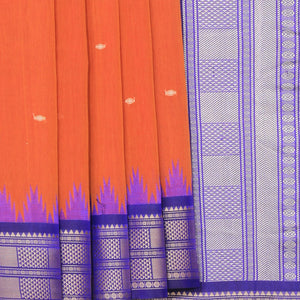Kanchi Cotton Brown Saree