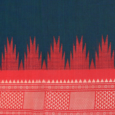 Kanchi Cotton Teal Green Saree