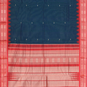 Kanchi Cotton Teal Green Saree