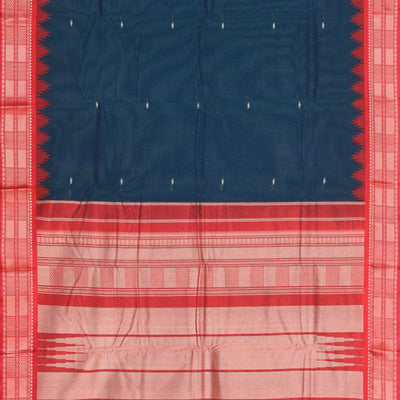 Kanchi Cotton Teal Green Saree
