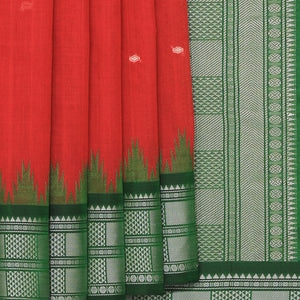 Kanchi Cotton Maroon Saree
