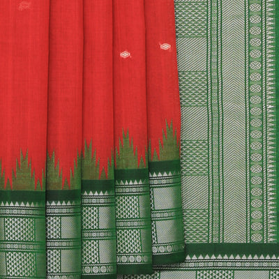 Kanchi Cotton Maroon Saree