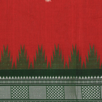 Kanchi Cotton Maroon Saree