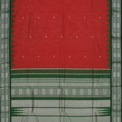 Kanchi Cotton Maroon Saree