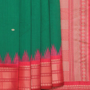 Kanchi Cotton Green Saree