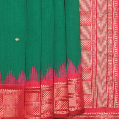 Kanchi Cotton Green Saree
