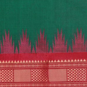 Kanchi Cotton Green Saree
