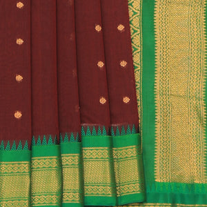 Gadwal Cotton Silk Maroon Saree