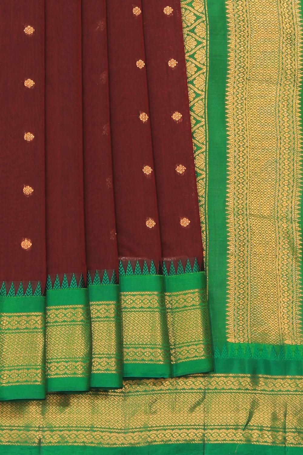 Gadwal Cotton Silk Maroon Saree