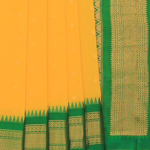 Gadwal Cotton Silk Yellow Saree