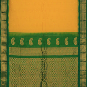 Gadwal Cotton Silk Yellow Saree