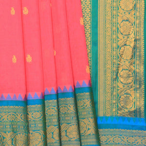 Gadwal Cotton Silk Pink Saree