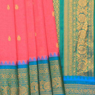 Gadwal Cotton Silk Pink Saree