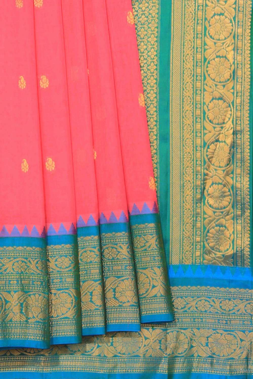 Gadwal Cotton Silk Pink Saree
