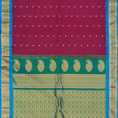 Gadwal Cotton Silk Plum Pink Saree