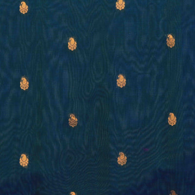 Gadwal Cotton Silk Peacock Blue Saree