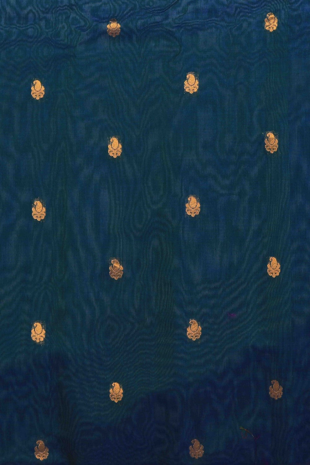 Gadwal Cotton Silk Peacock Blue Saree