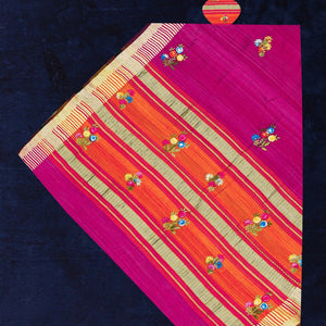 Dupion Silk Magenta Pink Dupatta