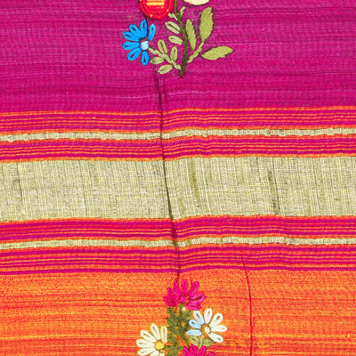 Dupion Silk Magenta Pink Dupatta