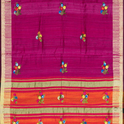Dupion Silk Magenta Pink Dupatta