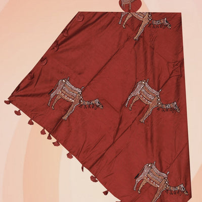 Jaipur Cotton Rust Maroon Dupatta