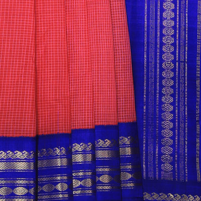 Gadwal Cotton Fuchsia-Pink Saree