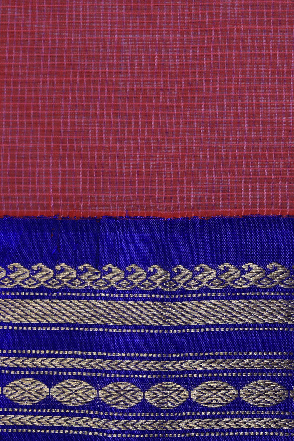 Gadwal Cotton Fuchsia-Pink Saree