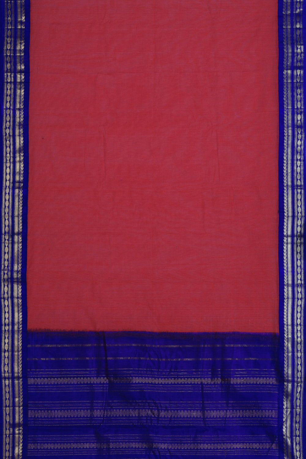 Gadwal Cotton Fuchsia-Pink Saree