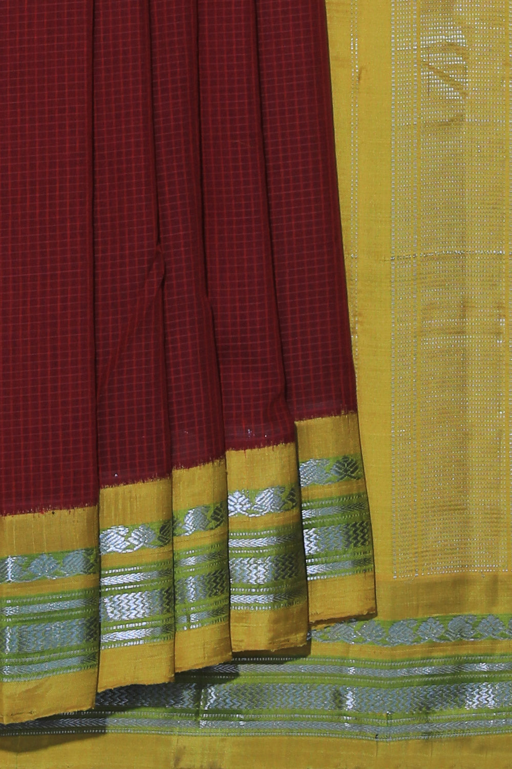 Gadwal Cotton Red Saree