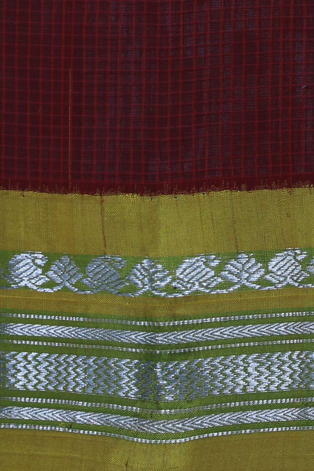 Gadwal Cotton Red Saree