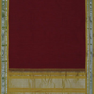 Gadwal Cotton Red Saree