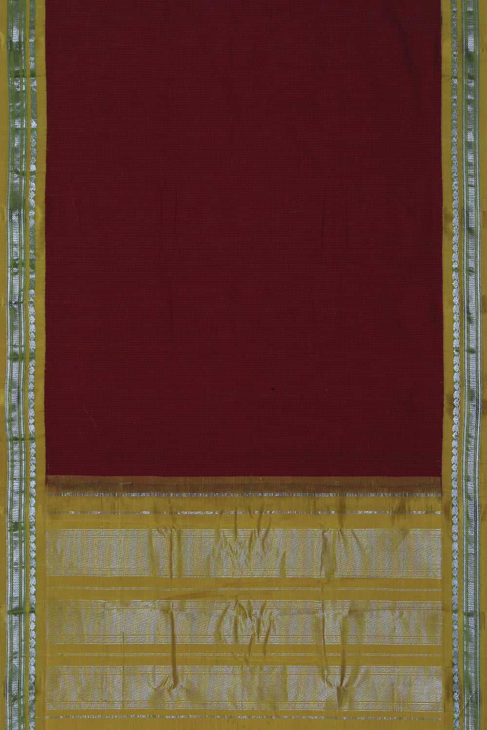 Gadwal Cotton Red Saree