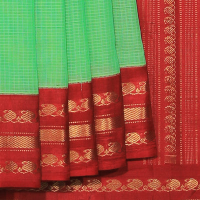 Gadwal Cotton Green Saree