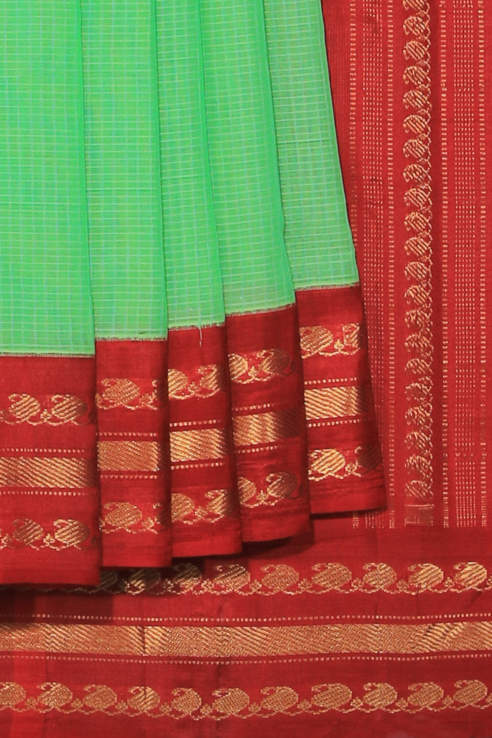 Gadwal Cotton Green Saree